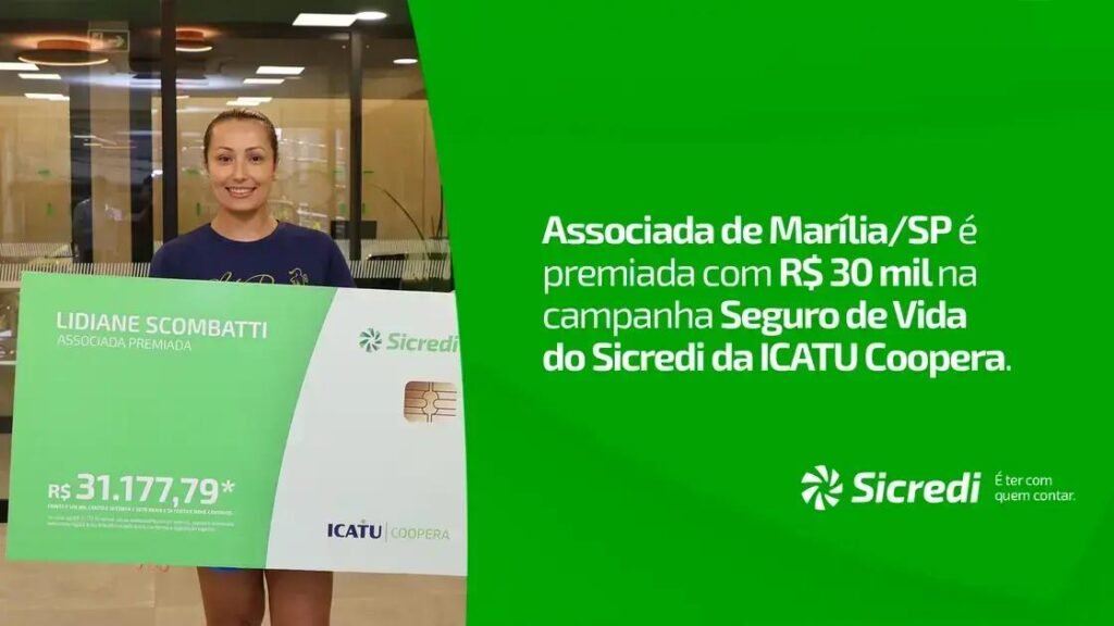 Associada de Marília/SP ganha R$ 30 mil em campanha do Sicredi