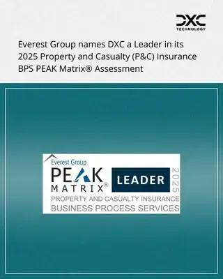 DXC é reconhecida como líder em seguro de bens e acidentes pelo Everest Group
